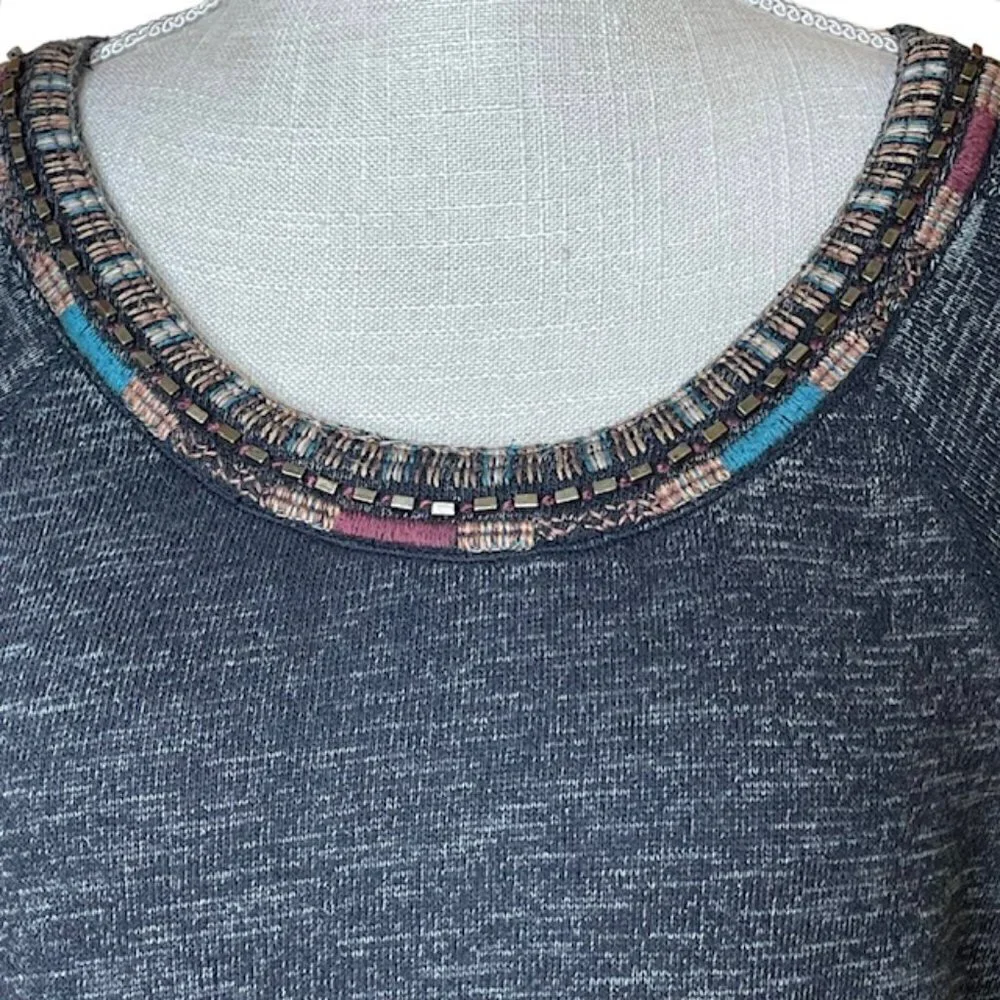 MISS ME Embellished Long Sleeve Sweater - Size Small